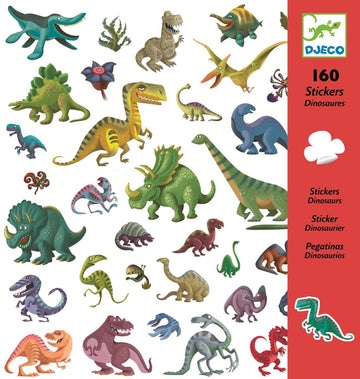 Zestaw naklejek, Dinozaury 160 sztuk, Djeco