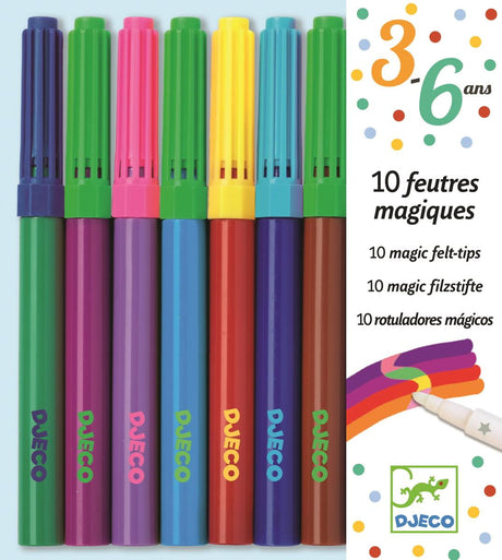 Zestaw magicznych flamastrów, 10 sztuk, Djeco
