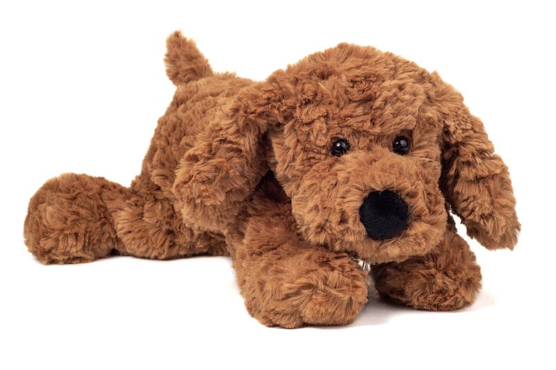 Piesek leżący brązowy, 28cm, Teddy Hermann