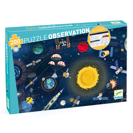 Puzzle  Kosmos, 200 elementów z książeczką, Djeco