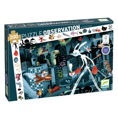Puzzle  obserwacyjne Miasto nocą, 200 el., Djeco