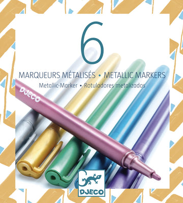 Markery metaliczne, 6 sztuk Djeco