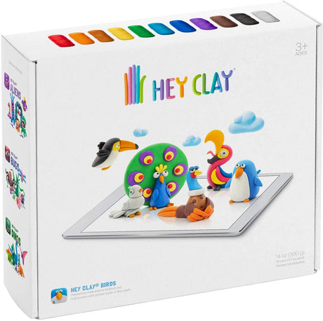 Masa plastyczna, zestaw Mega Ptaki, Hey Clay