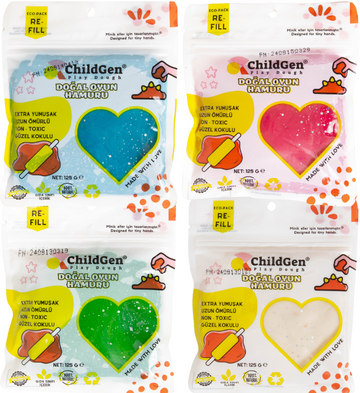 Naturalna ciastolina do zabawy BROKAT, eko-pack 4 szt., ChildGen