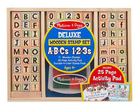 Stemple drewniane Deluxe litery i cyfry, Melissa & Doug