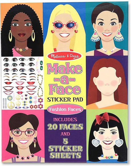 Zestaw kreatywny z naklejkami wielokrotnego użytku Twarze, Melissa & Doug