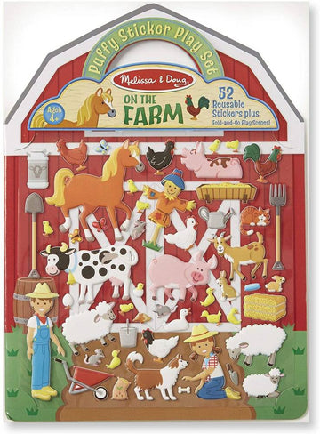 Zestaw z naklejkami wypukłymi wielorazowego użytku Farma, Melissa & Doug