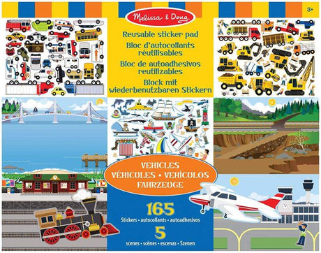Zestaw kreatywny z naklejkami wielokrotnego użytku Pojazdy, Melissa & Doug